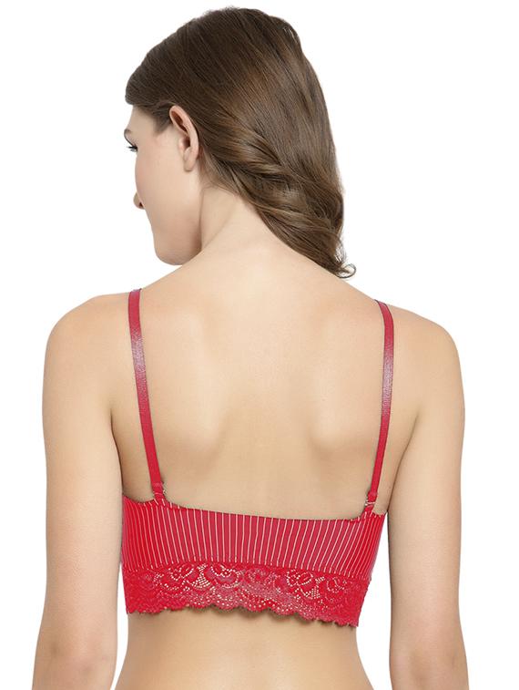 lace detail striped bralette - 15935100 - Standard Image - 2