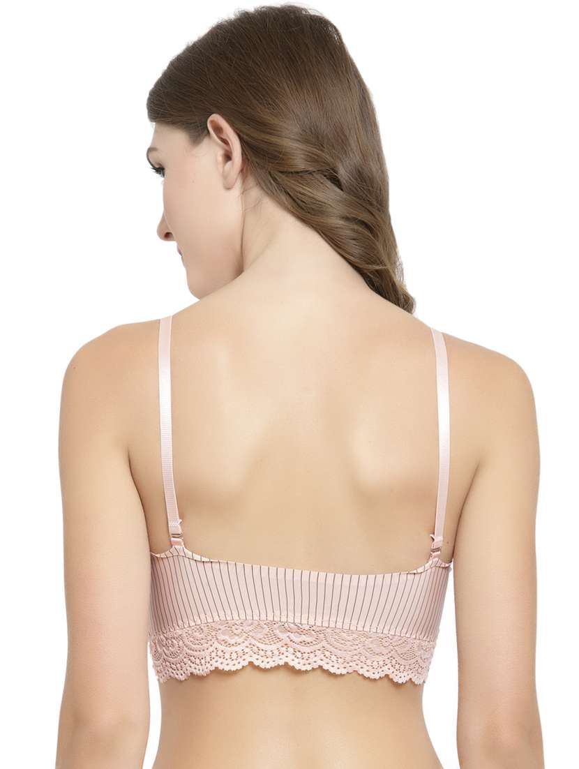 lace detail striped bralette - 15935105 -  Standard Image - 2