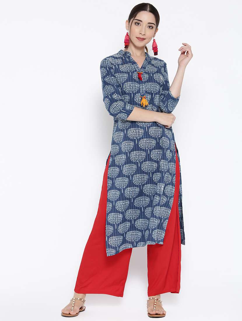 printed straight kurta