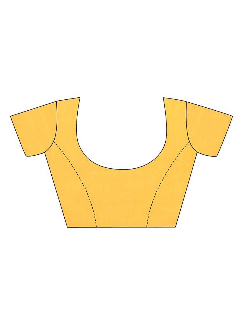 yellow chiffon plain saree with blouse - 15937543 - Standard Image - 2