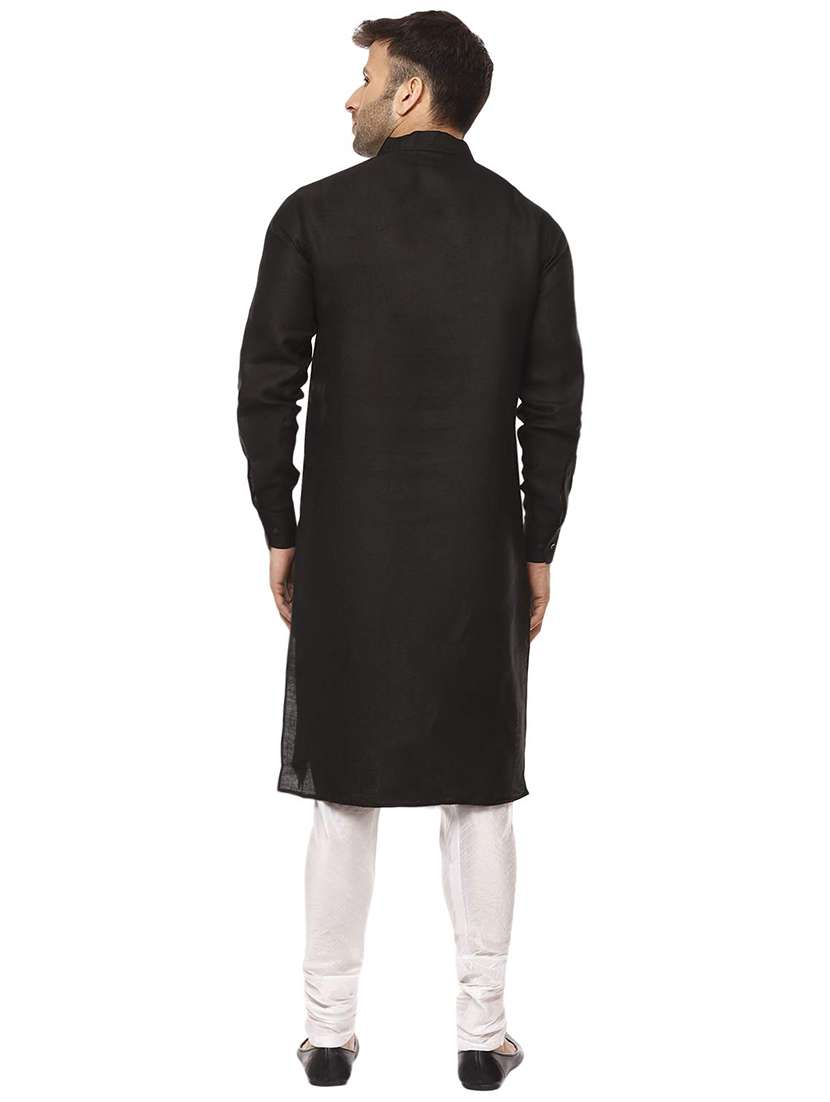 black cotton kurta pyjama set - 15937898 -  Standard Image - 2