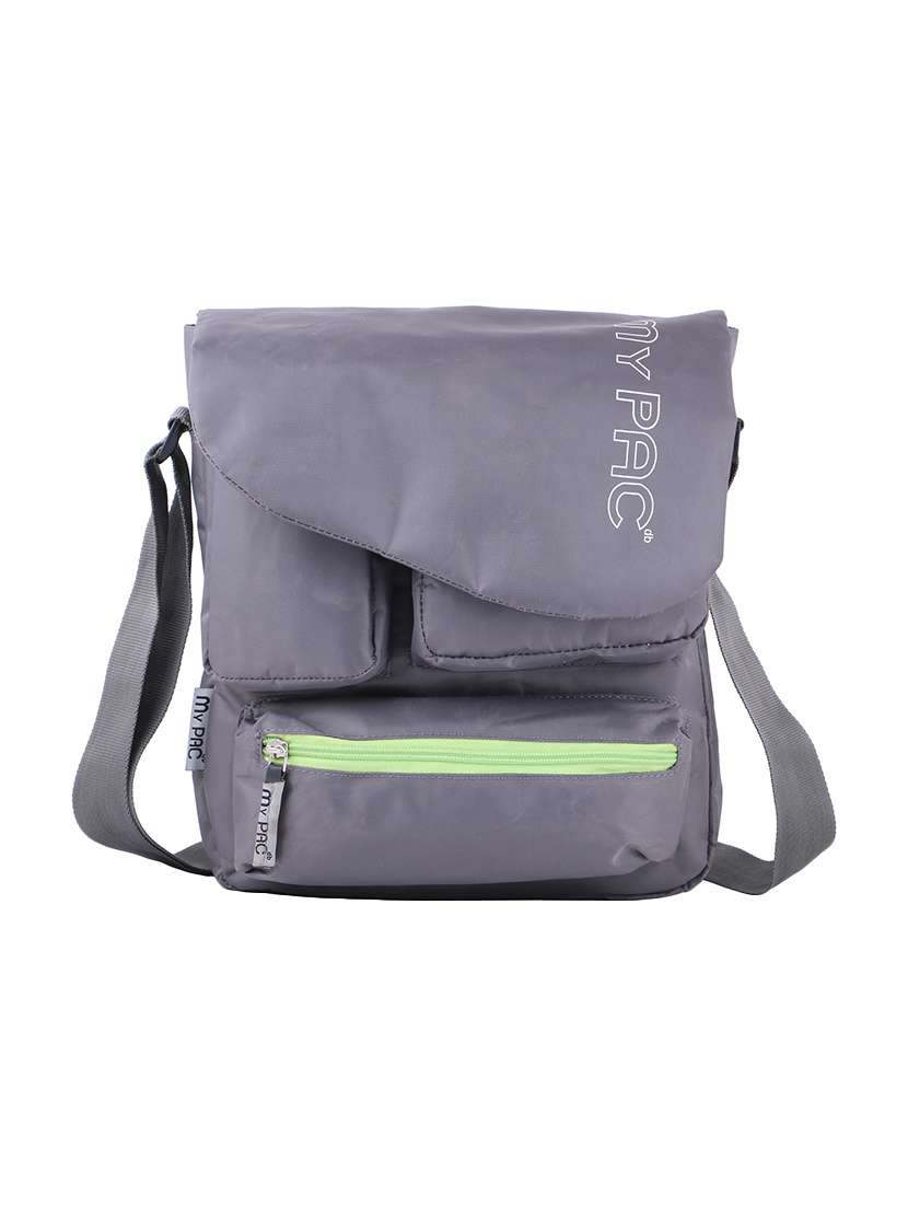 grey polyester sling bag