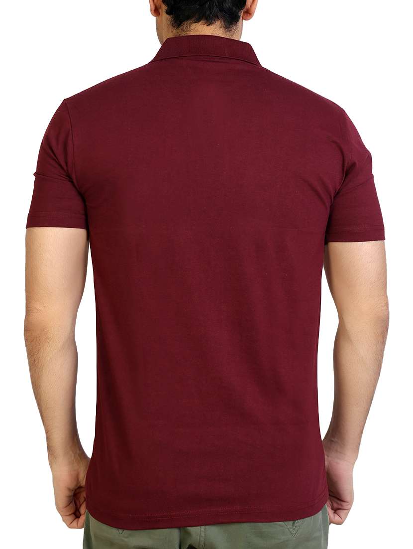 maroon solid pocket tshirt - 15942193 - Standard Image - 2