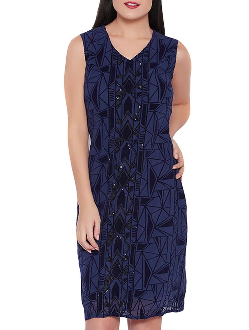 geometric sequined sheath dress