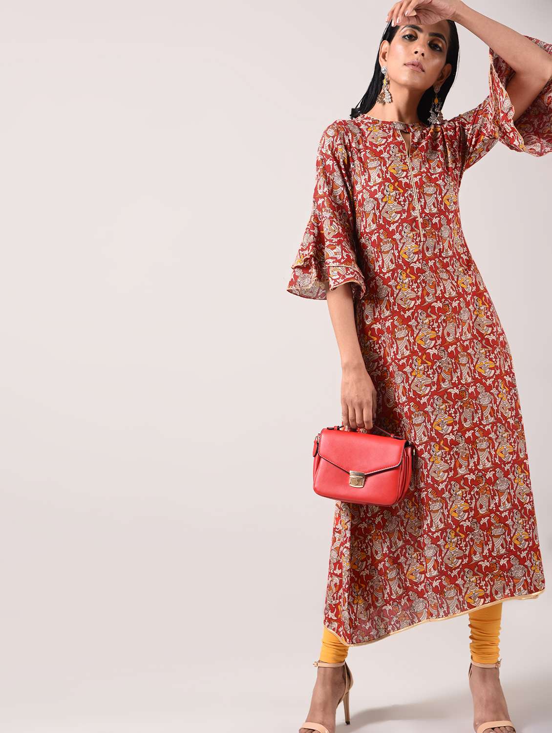 straight printed kurta