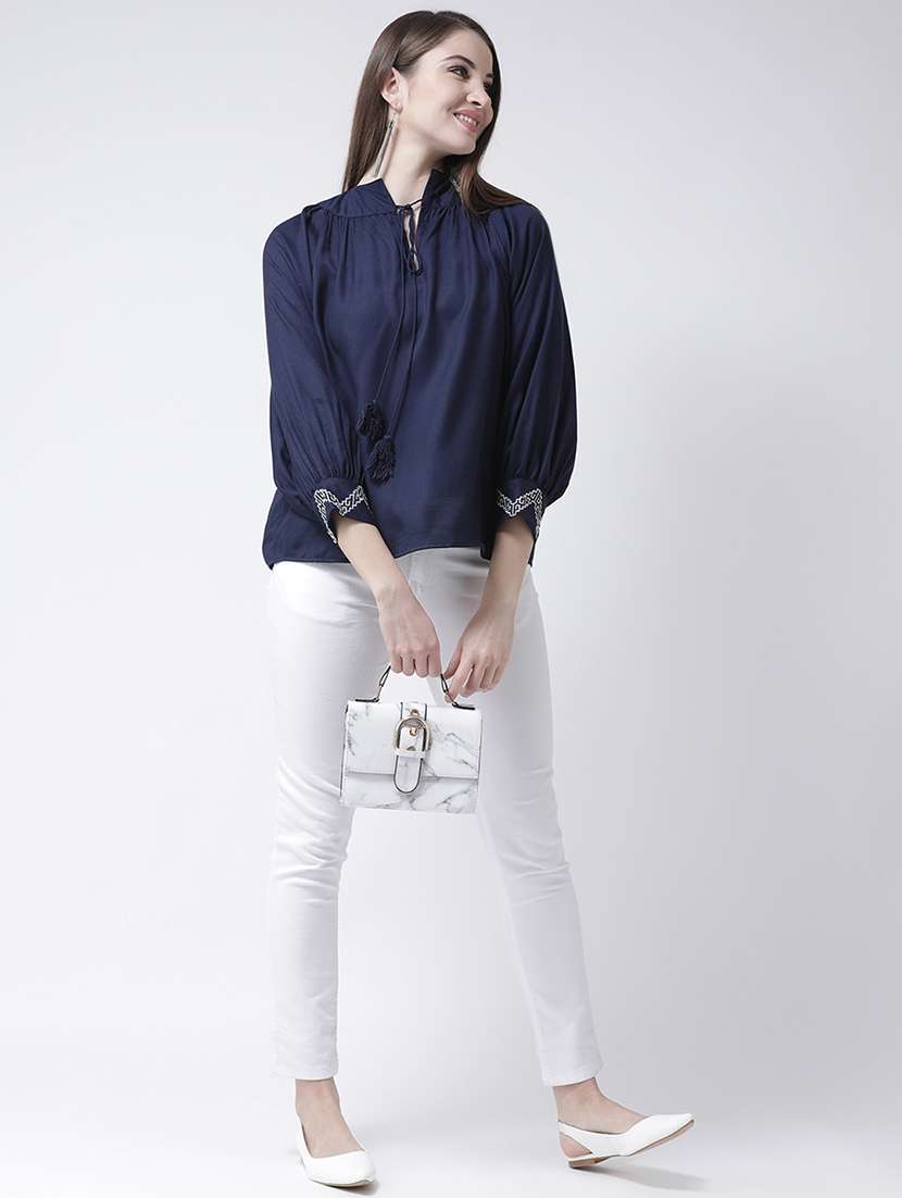 tie up gathered top - 15944607 - Standard Image - 2