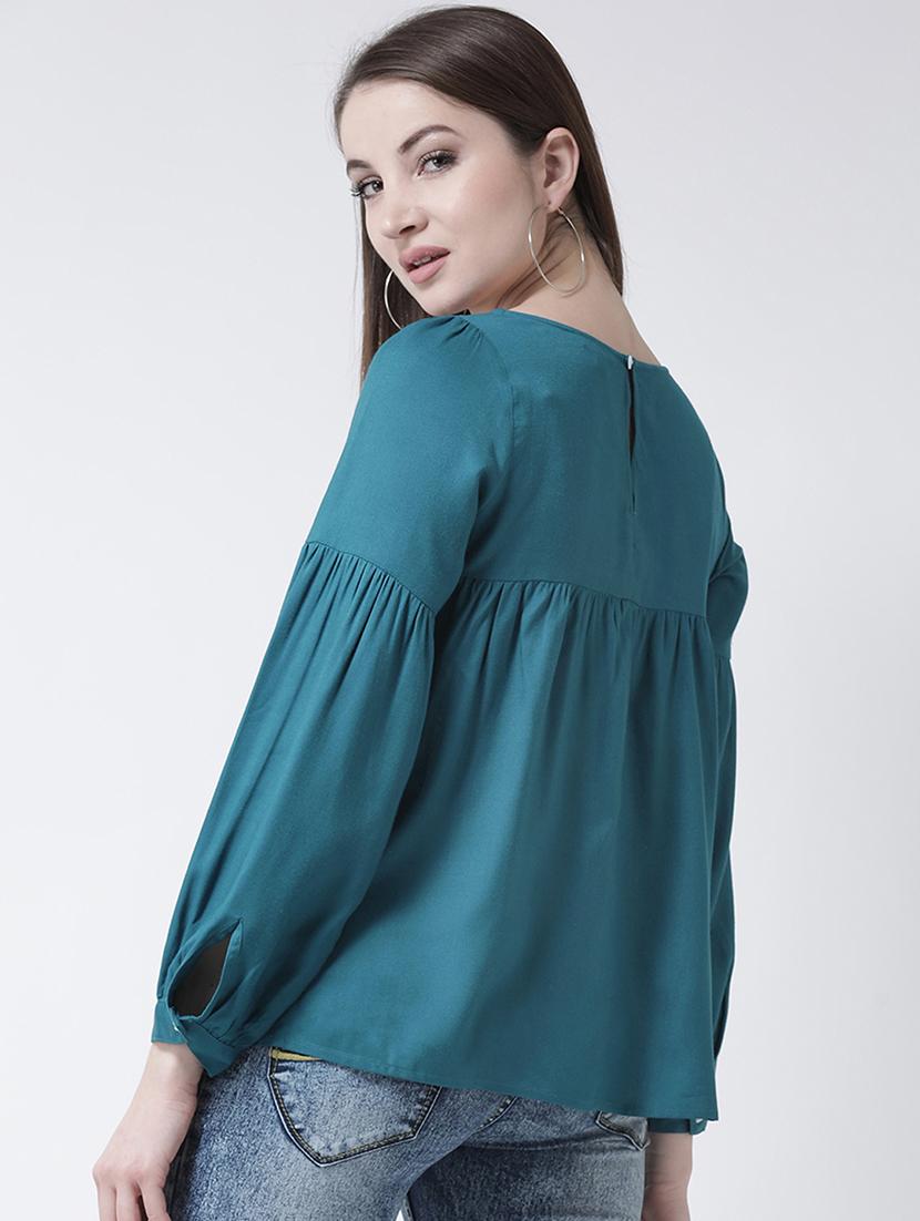 floral embroidered gathered top - 15944609 - Standard Image - 2