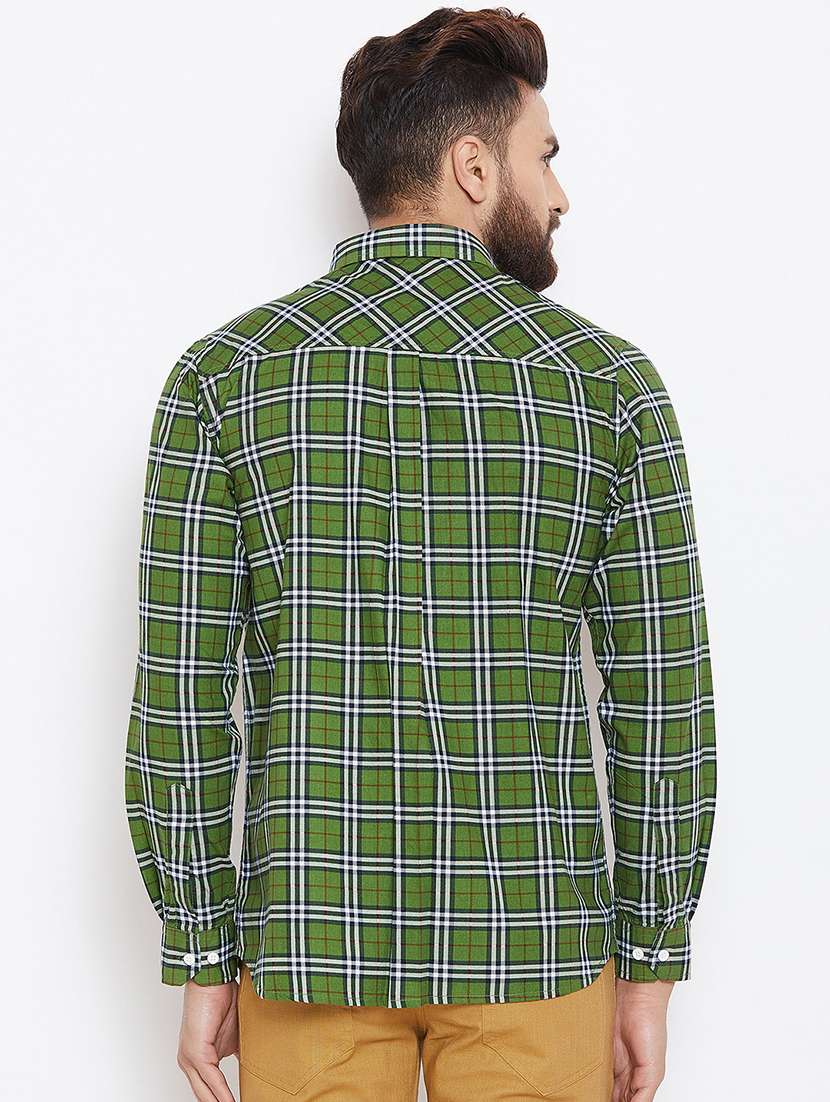 green checkered casual shirt - 15945649 - Standard Image - 2