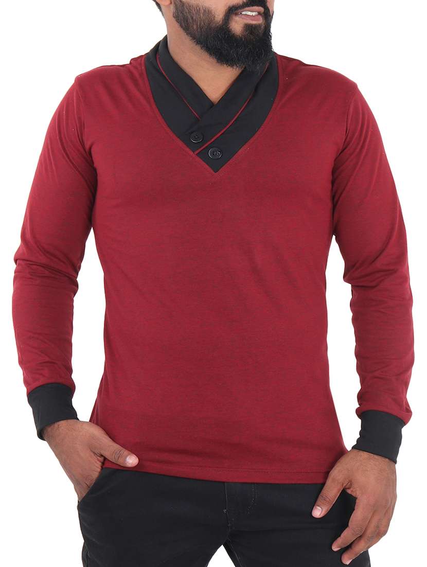 maroon cotton t-shirt