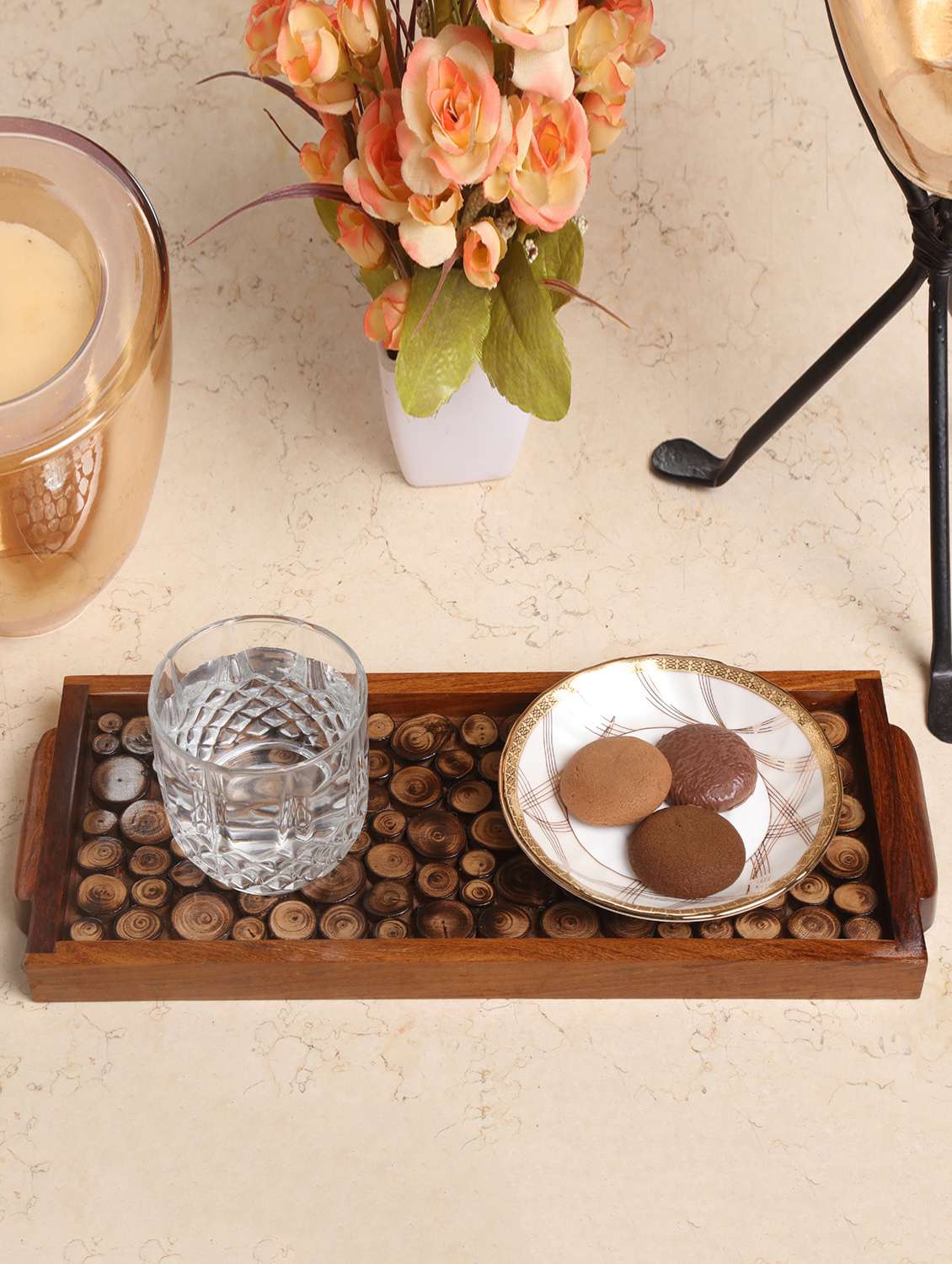 unravel india mango wood wooden block engrave medium serving tray