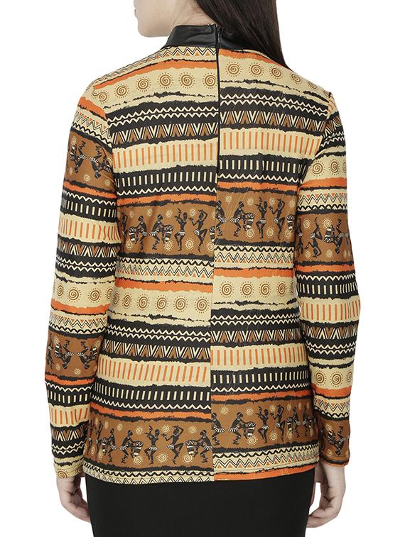 mock neck tribal print top - 15953635 - Standard Image - 2