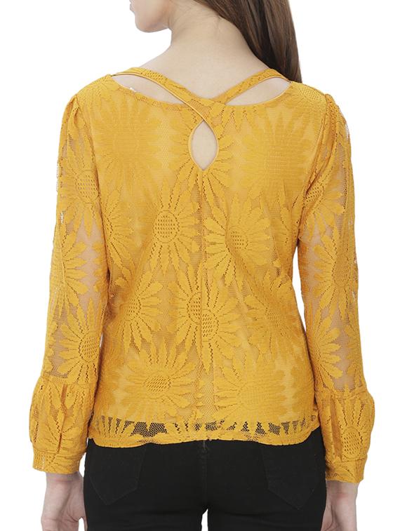 cut out floral mesh top - 15953739 - Standard Image - 2