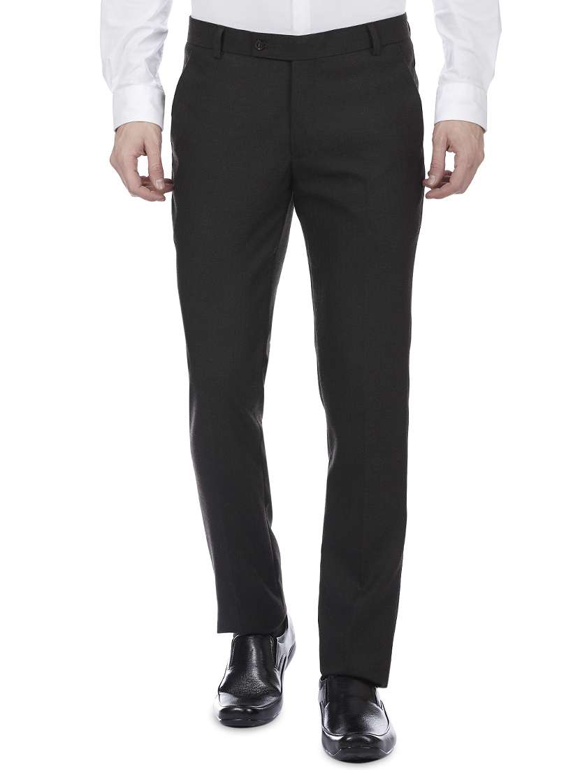black viscose flat front formal trouser