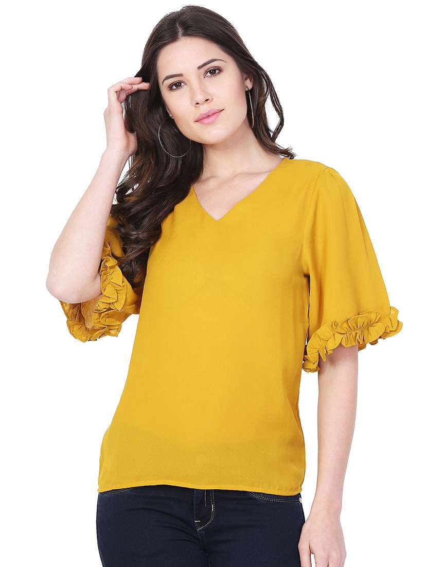 ruffle detail short sleeved top