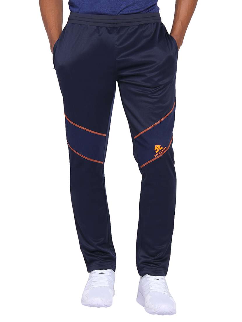 navy blue polyester  full length track pant