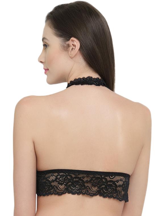 halter neck laced bralette - 15962934 - Standard Image - 2