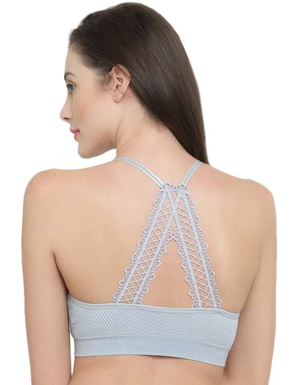 lace detail striped bralette - 15962942 - Standard Image - 2