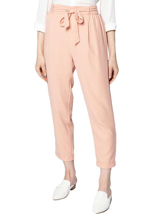 women solids ankle length peg trousers