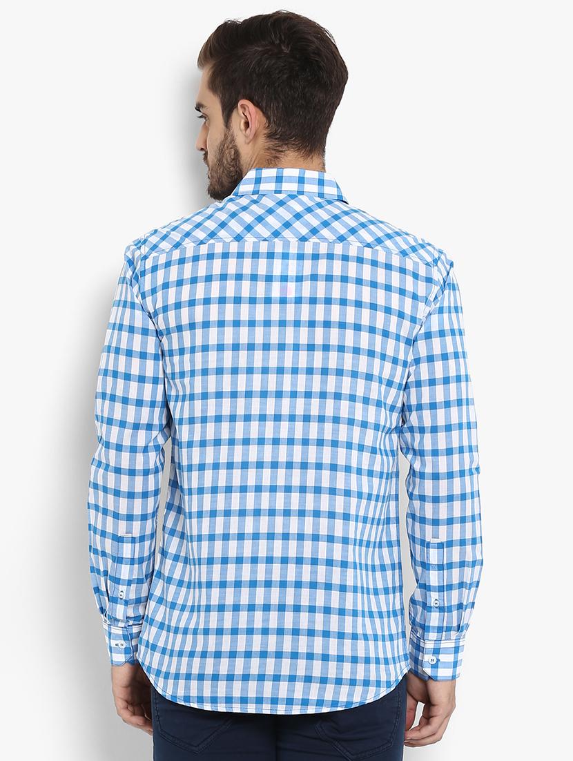 blue checkered casual shirt - 15968431 - Standard Image - 2