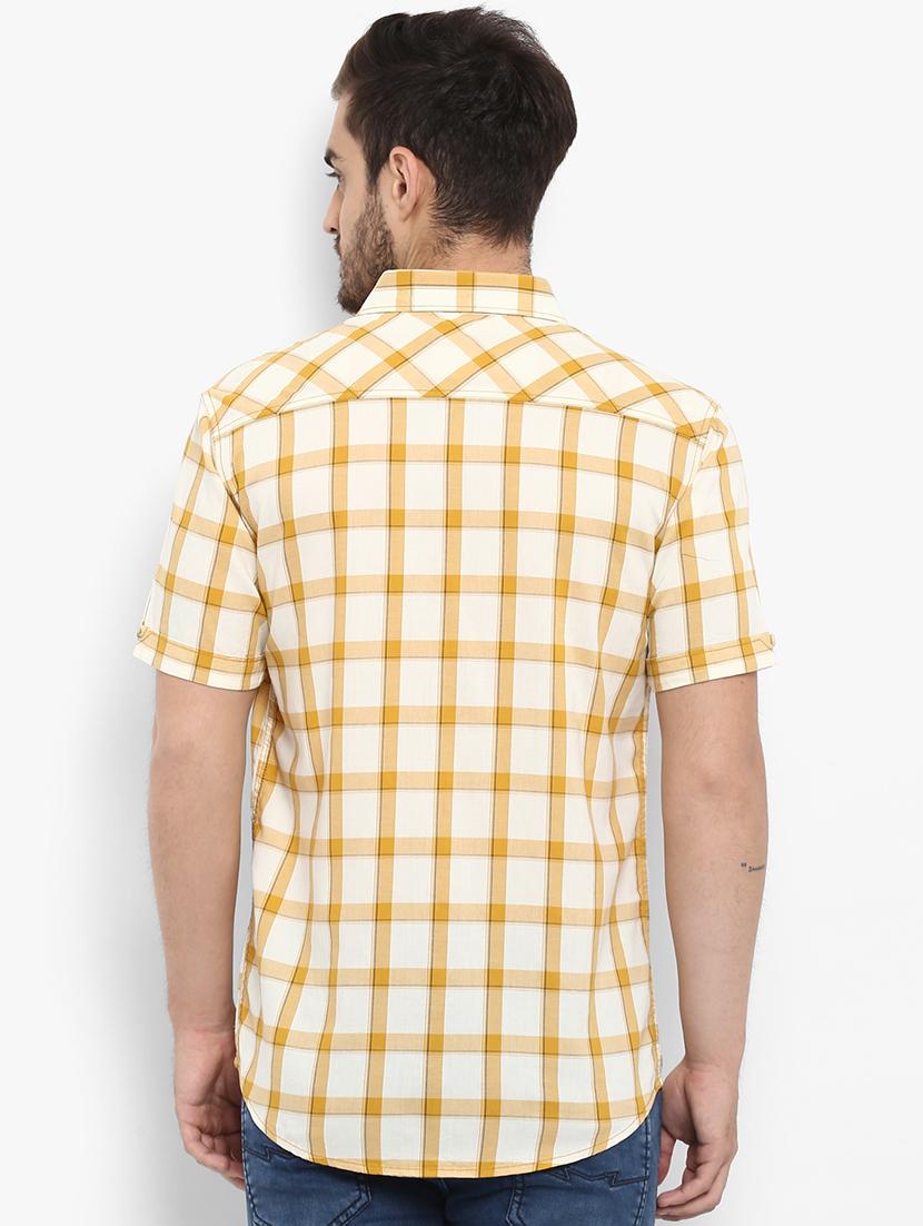 yellow checkered casual shirt - 15968459 - Standard Image - 2