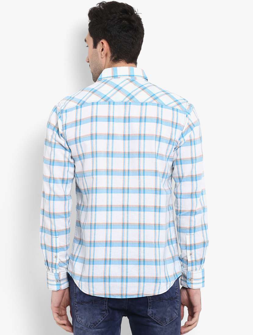 blue checkered casual shirt - 15968466 - Standard Image - 2