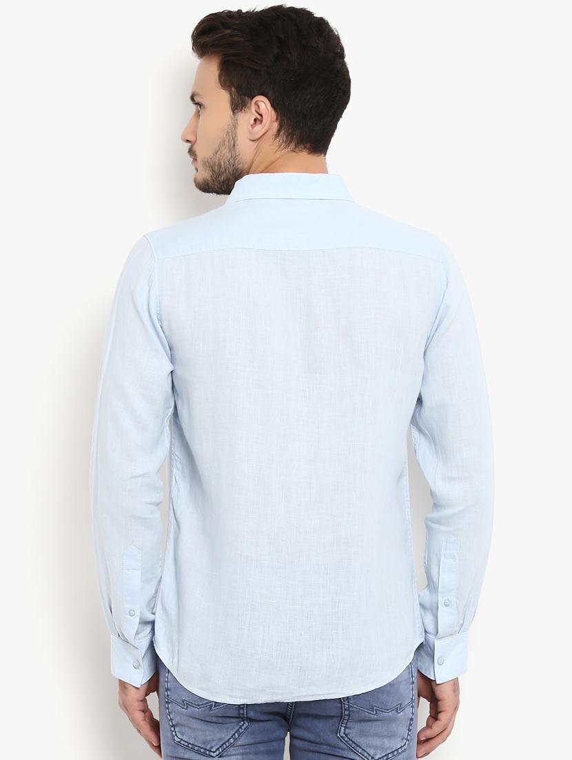 blue linen casual shirt - 15968521 - Standard Image - 2