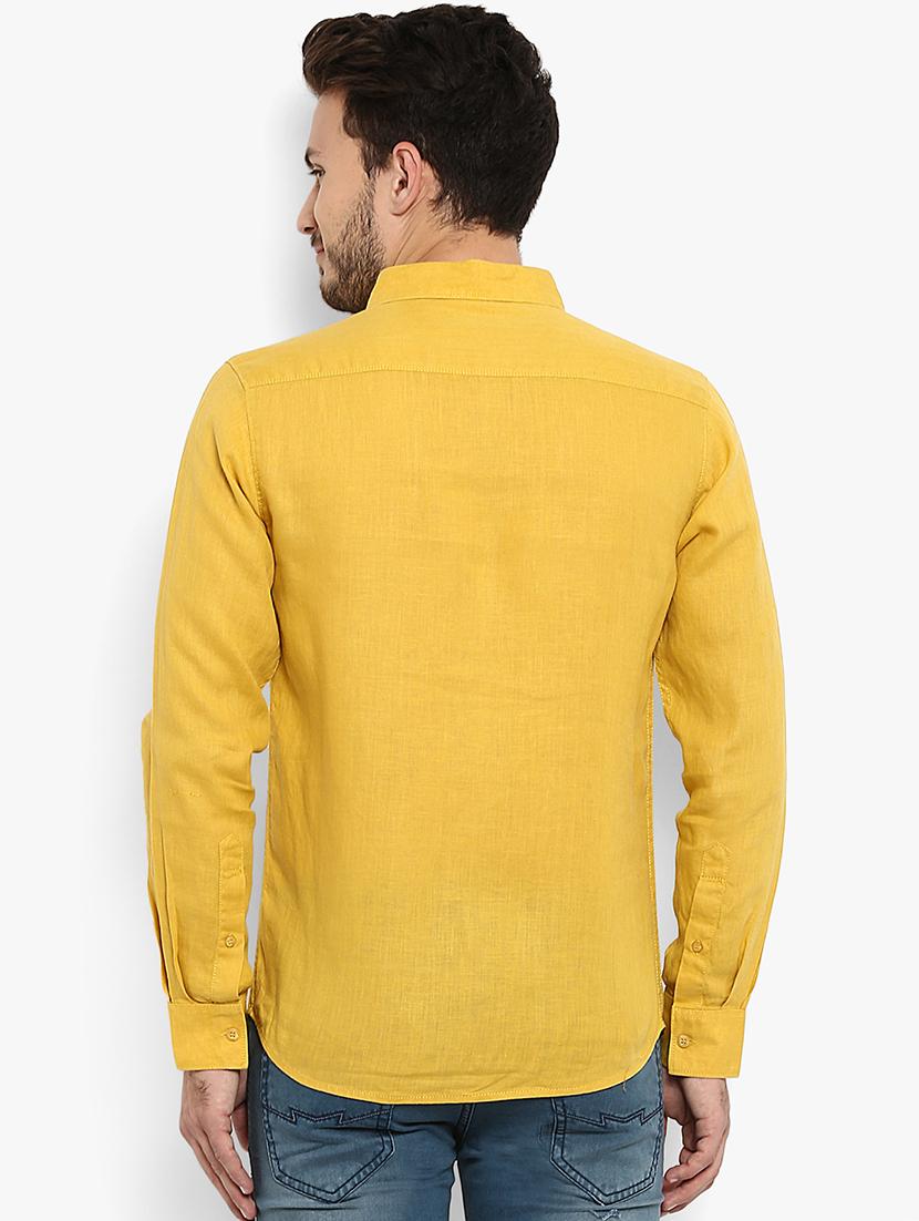 yellow linen casual shirt - 15968522 - Standard Image - 2