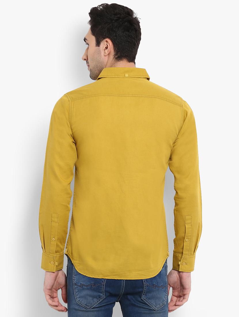 yellow solid casual shirt - 15968536 - Standard Image - 2