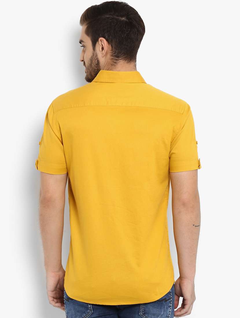 yellow solid casual shirt - 15968540 -  Standard Image - 2
