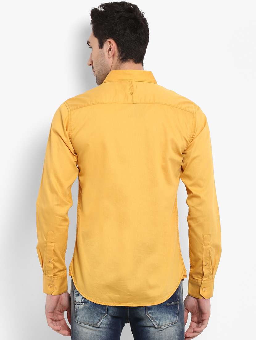 yellow solid casual shirt - 15968541 -  Standard Image - 2
