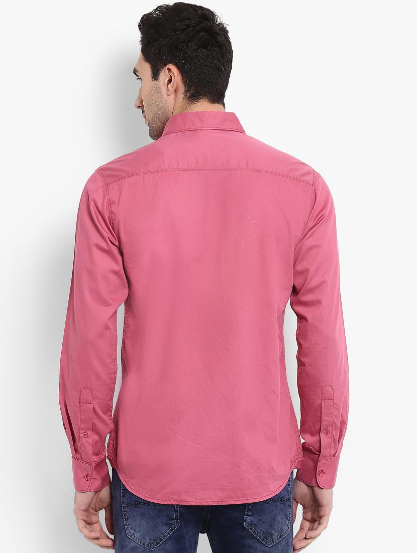pink solid casual shirt - 15968543 - Standard Image - 2