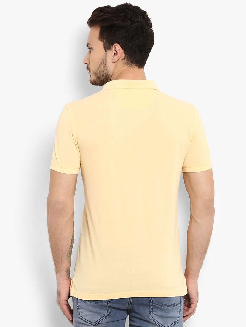 yellow solid polo t-shirt - 15968565 - Standard Image - 2