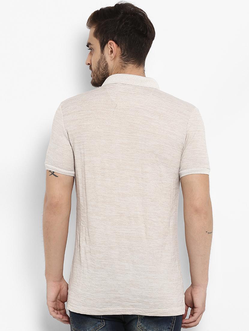 beige cotton polo t-shirt - 15968571 - Standard Image - 2
