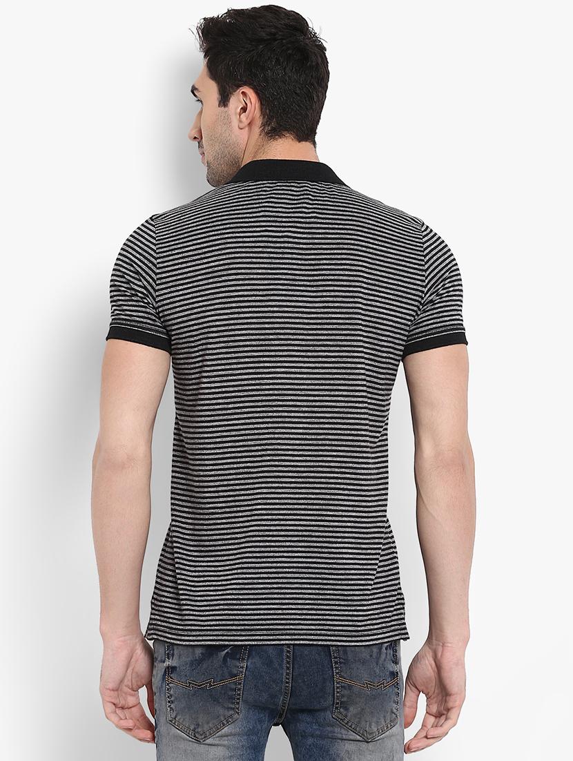 black striped polo t-shirt - 15968589 - Standard Image - 2