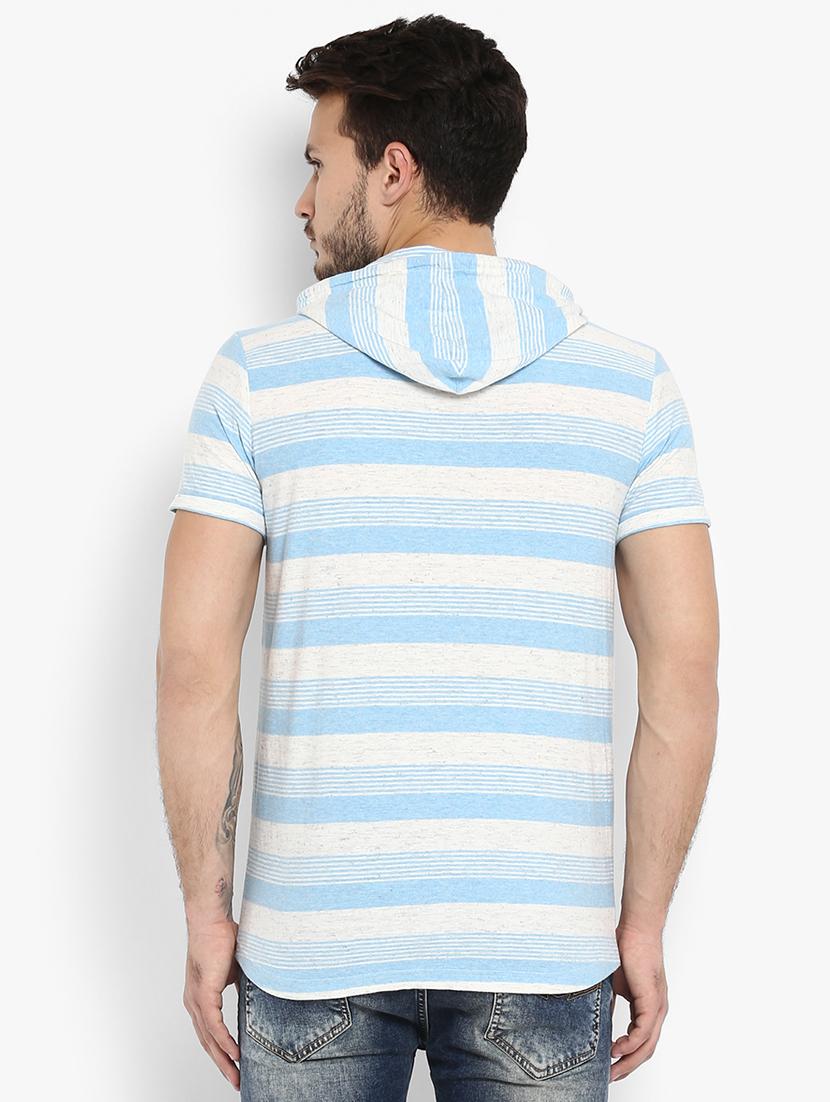 blue striped hooded t-shirt - 15968593 - Standard Image - 2