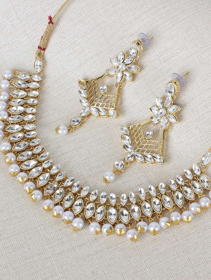 gold brass choker necklace