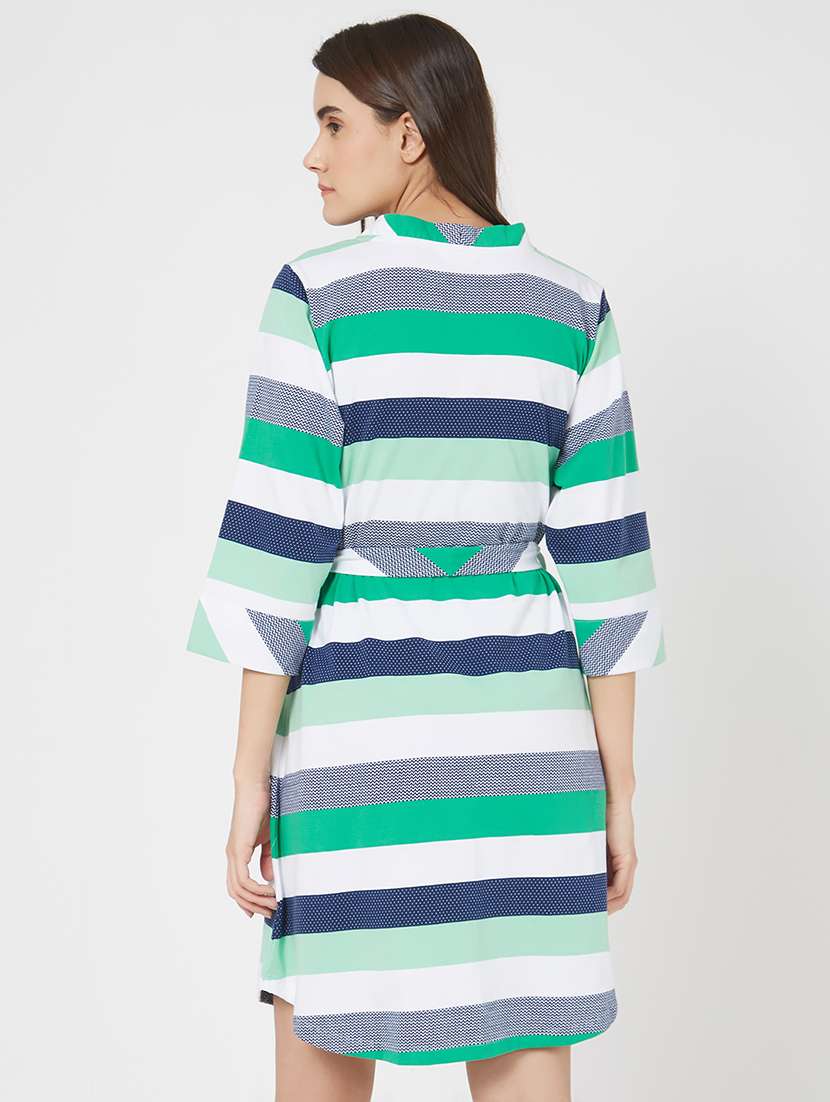 pocket patch striped sleepwear robe - 15971687 - Standard Image - 2