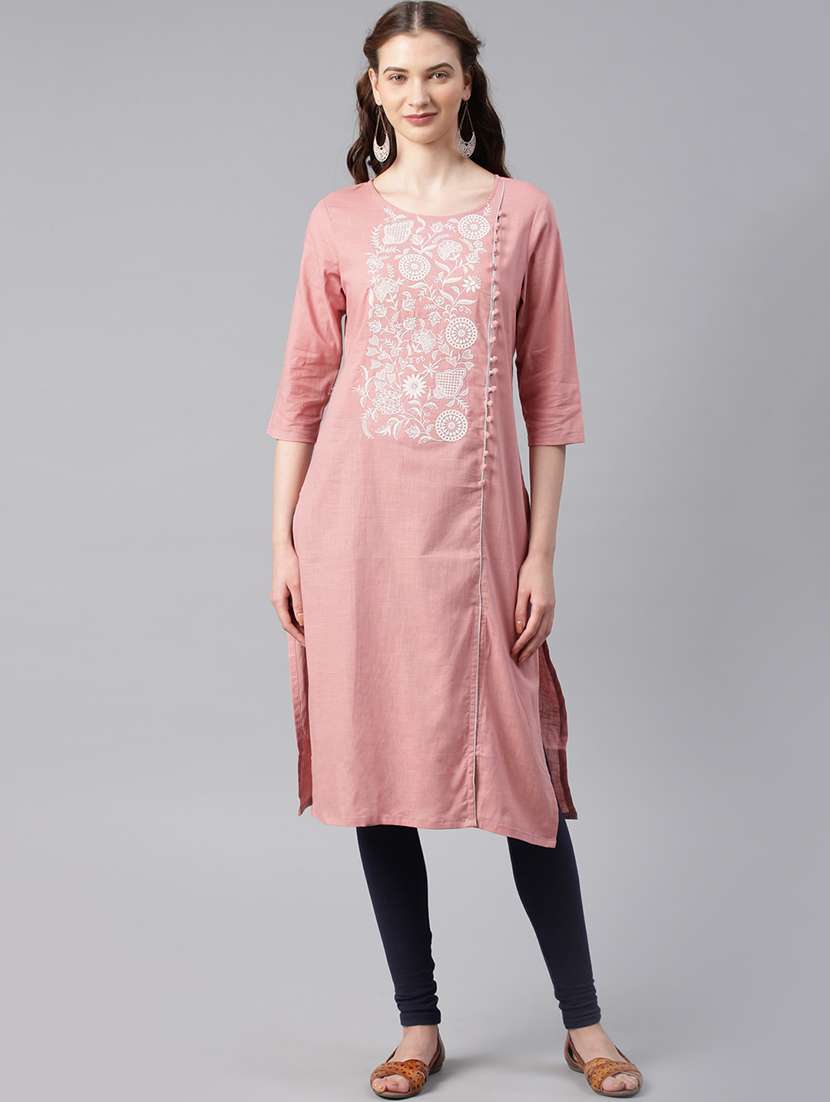 embroidered straight kurta