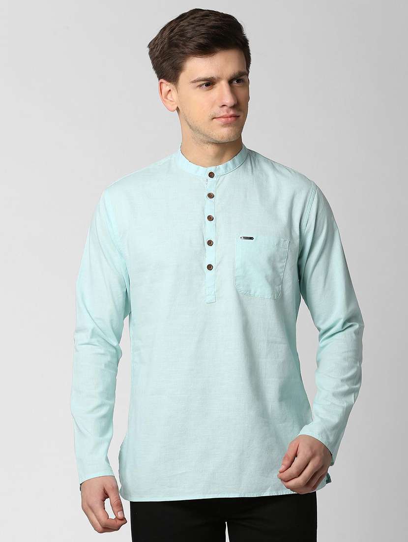 blue cotton short kurta