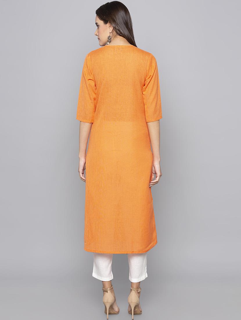 a-line embroidered kurta - 15983337 - Standard Image - 2