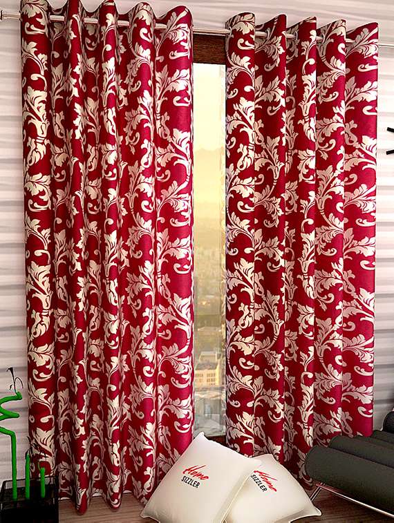 set of 2 polyester door curtains