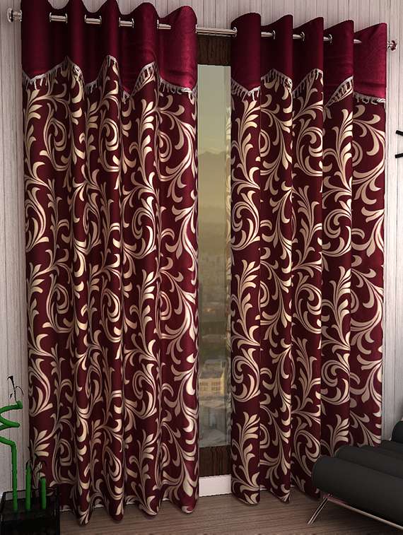 set of 2 polyester door curtains