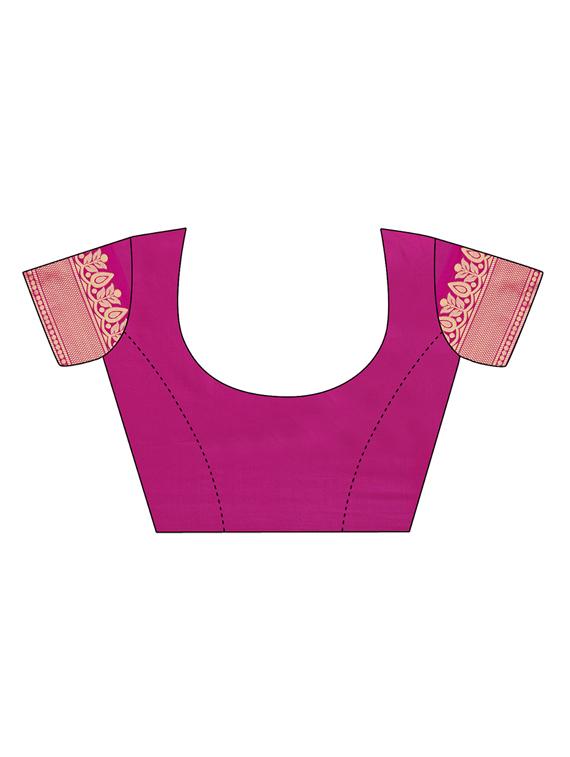 zari motifs pink banarasi saree with blouse - 15984929 - Standard Image - 2
