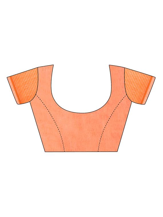 zari border orange kota doria saree with blouse - 15984934 - Standard Image - 2