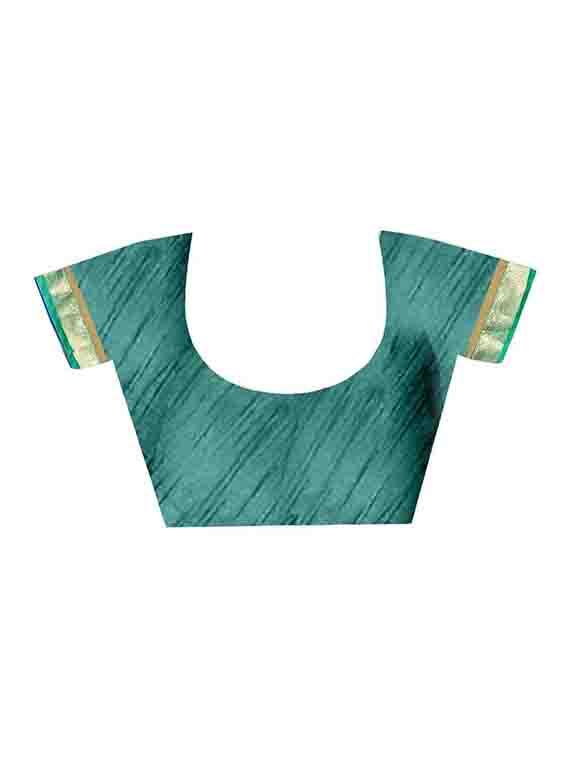 ethnic motifs green printed saree with blouse - 15988533 - Standard Image - 2