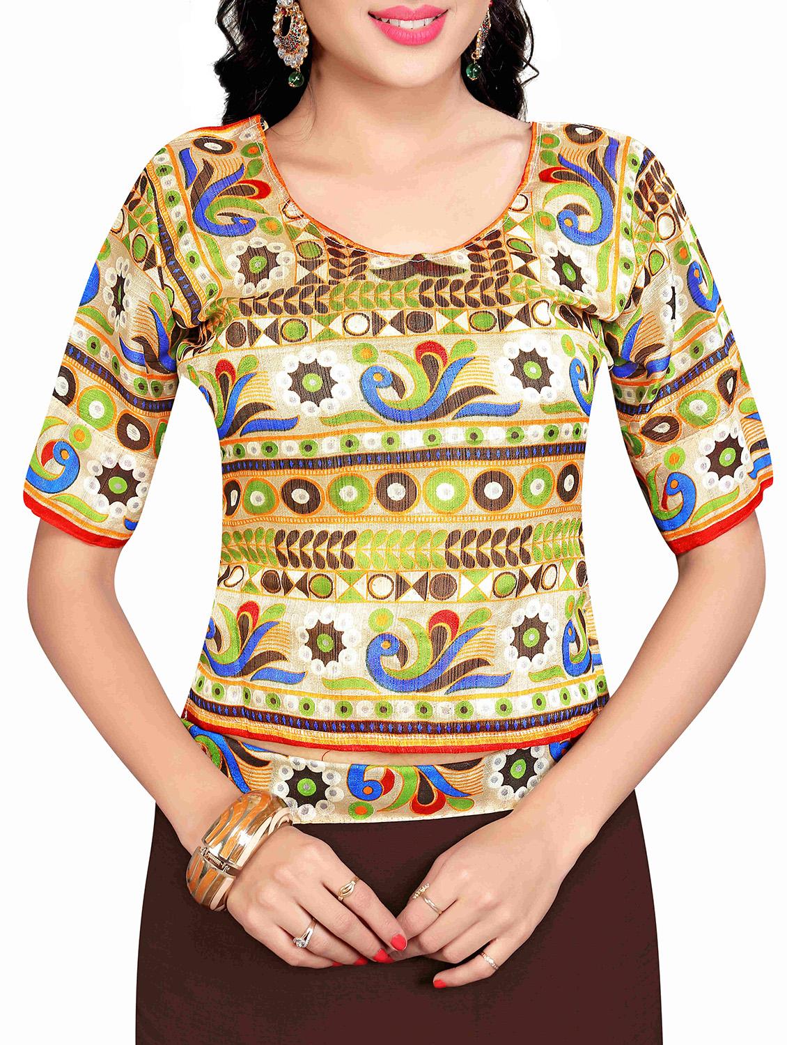 contrast border brown saree with blouse - 15988559 - Standard Image - 2