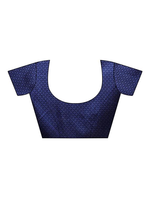 kalamkari navy printed saree with blouse - 15988581 - Standard Image - 2