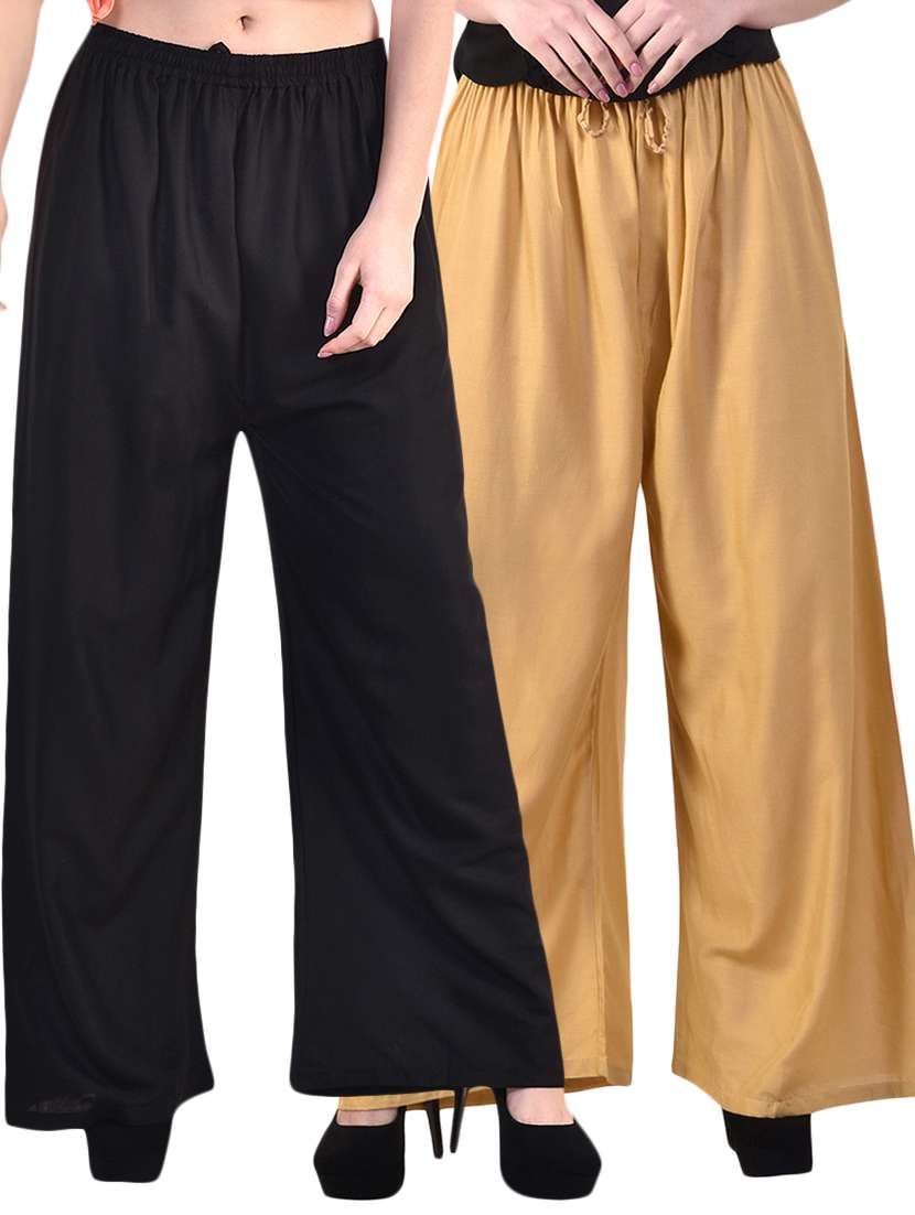 set of 2 solid palazzos