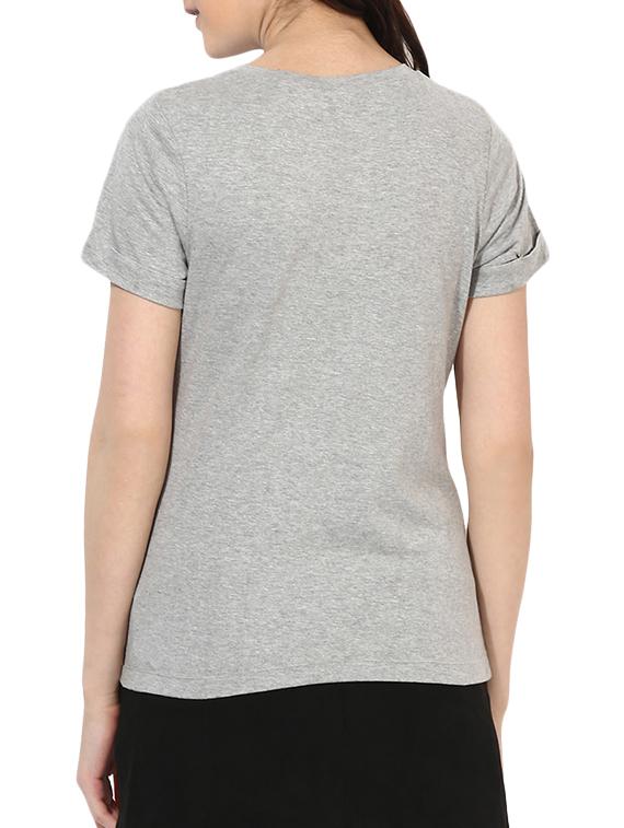 turn up sleeved graphic print tee - 15990084 - Standard Image - 2