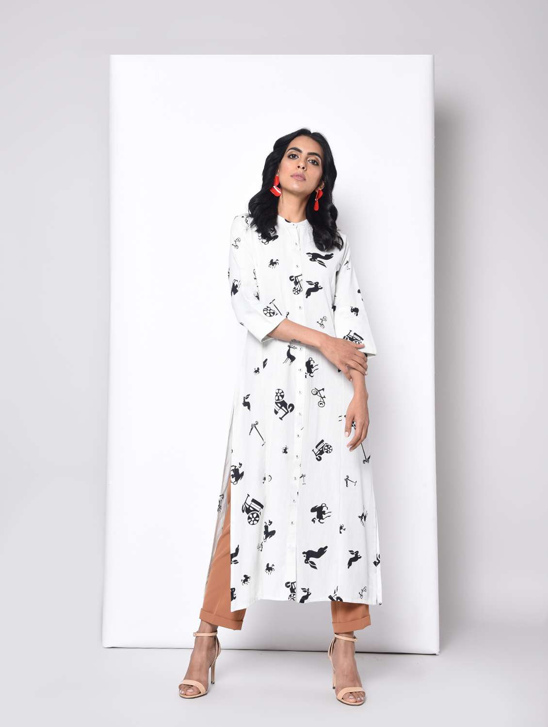 printed straight kurta